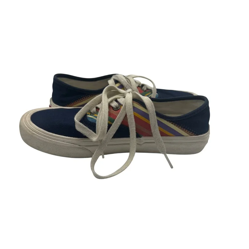 Vans Womens UltraCush Navy Canvas Shoes W/ Multicolor Stripes Size 5.5 US - Picture 8 of 9